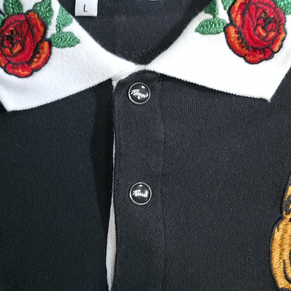 Reason Black Polo with Rose Embroidery - Picture 9 of 12